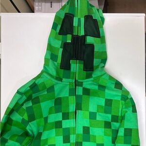 Boys M Minecraft creeper zip up hoodie
